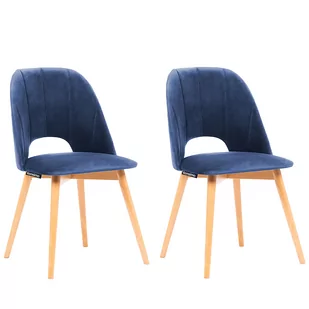 Zestaw 2 krzeseł z tkaniny velvet Tino, granatowy - Krzesła - miniaturka - grafika 1