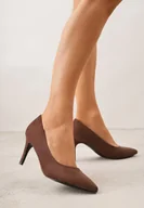 Czółenka - Brązowe Casualowe Szpilki Vices z Wkładką ze Skóry Naturalnej Cleinae - miniaturka - grafika 1