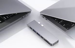 Stacja dokująca Choetech HUB-M14 do Macbook Pro, 7-in-2 USB-C, Thunderbolt 3  (srebrna) - Ładowarki do telefonów - miniaturka - grafika 2