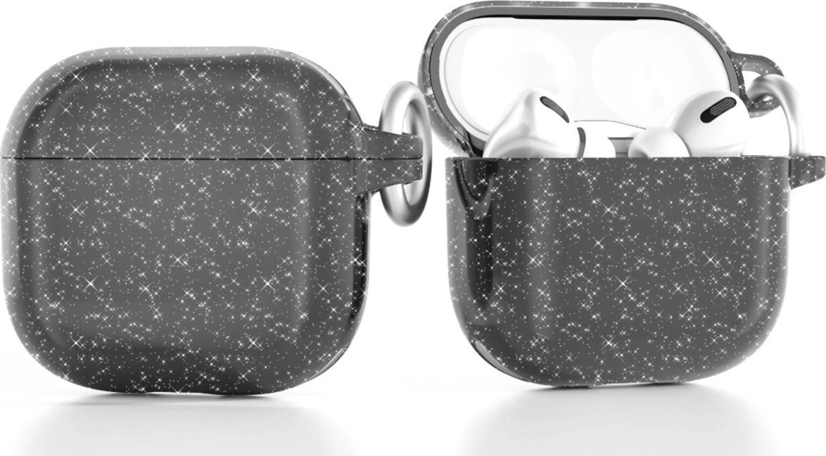 Etui brokatowe na AirPods 4 - czarne