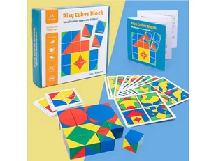 Edukacyjna Układanka Dla Dzieci, Kolorowe, DREWNIANE KLOCKI, Karty - Układanki dla dzieci - miniaturka - grafika 6