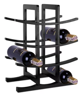 Stojak na wino bambusowy TODGAR czarny - Stojaki na wino - miniaturka - grafika 1