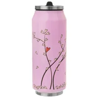 Kubki termiczne - Orion Kubek termiczny termos bidon drzewo z sercami różowy PUSZKA 400 ml O-128513 + O-128513 - miniaturka - grafika 1