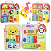 Zabawki zręcznościowe - Odkrywczy Domek Interaktywny Edukacyjna Tablica Sensoryczna Piesek Telefon - miniaturka - grafika 1