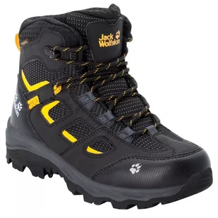 Buty dziecięce Jack Wolfskin Vojo Texapore Mid K Rozmiar butów (UE): 35 / Kolor: czarny/żółty - Buty dla chłopców - miniaturka - grafika 1