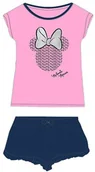Piżamy dla dziewczynek - Dziewczęca piżama z krótkim rękawem komplet Myszka Minnie Różowa - miniaturka - grafika 1