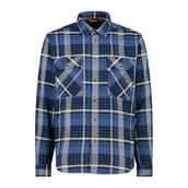 Koszule męskie - CMP Męska koszula flanelowa, B.Blue-Bluestone-biała, 56 - miniaturka - grafika 1