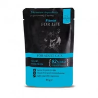 Mokra karma dla kotów - Fitmin cat For Life pouch adult duck 85g - miniaturka - grafika 1