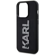 Etui i futerały do telefonów - Karl Lagerfeld Etui 3D Rubber Glitter Logo do iPhone 15 Pro 6,1 cala Czarny KLHCP15L3DMBKCK - miniaturka - grafika 1
