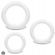 Ozdoby bożonarodzeniowe - Zestaw 3 ringów styropianowych 10 x 16 x 24 cm białe - miniaturka - grafika 1