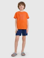 Kąpielówki dla chłopców - 4F Spodenki plażowe boardshorty chłopięce - granatowe 158/164 (12-14 lat) - miniaturka - grafika 1