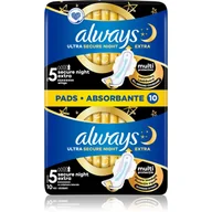 Podpaski - Always Ultra Secure Night Extra- Podpaski ze skrzydełkami 10szt. - miniaturka - grafika 1