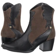 Botki damskie - Kowbojki Czarne/Brązowe 06694-02/00-8 (MA1293-a) Maciejka - miniaturka - grafika 1