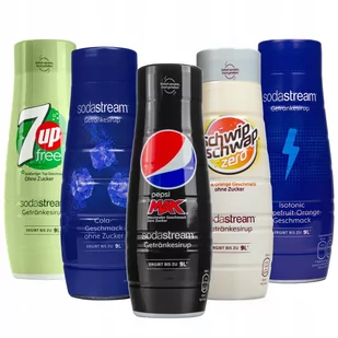 5x syrop Sodastream 7UP zero, Cola zero, Pepsi max zero, Schwip Schwap zero, Isotonic zero - Syropy i koncentraty owocowe - miniaturka - grafika 1