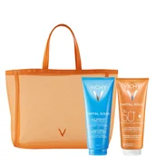 Balsamy i kremy do opalania - Vichy Zestaw: Capital Soleil Mleczko SPF50+ + Mleczko po opalaniu 300ml + Torba - miniaturka - grafika 1