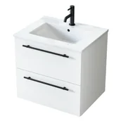 Szafki łazienkowe - Szafka łazienkowa z umywalką Uptrend Nava 60 cm biały mat 004-SU60-01+UP4530-600 - miniaturka - grafika 1