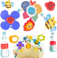 Zawieszki dla dzieci i niemowląt - Pałąk z zabawkami do łóżeczka i wózka zwierzątka grzechotki dla niemowląt - miniaturka - grafika 1