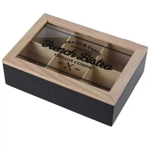 Pudełko na herbatę drewniane 6 przegródek HZ1911120 - Pojemniki kuchenne - miniaturka - grafika 1