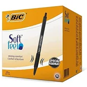 Długopisy - BIC Długopisy kulkowe miękkie w dotyku, średnia końcówka (1,0 mm), do pisania na co dzień z czarną beczką, czarne, pudełko 36 [dostępne tylko w serwisie Amazon] - miniaturka - grafika 1