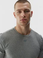 Koszulki sportowe męskie - Męska koszulka treningowa 4F 4FWAW24TFTSM1003 - szara - miniaturka - grafika 1