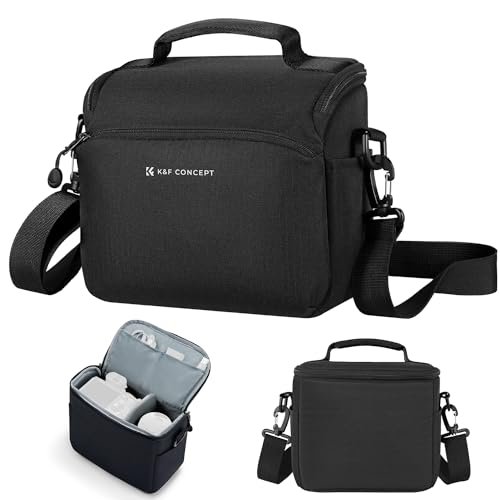 K&F Concept Torba na aparat, mała torba na aparat crossbody, DSLR/SLR, bez lustra, kompaktowe torby fotograficzne na ramię dla fotografów, Czarny, Plecaki na ramię