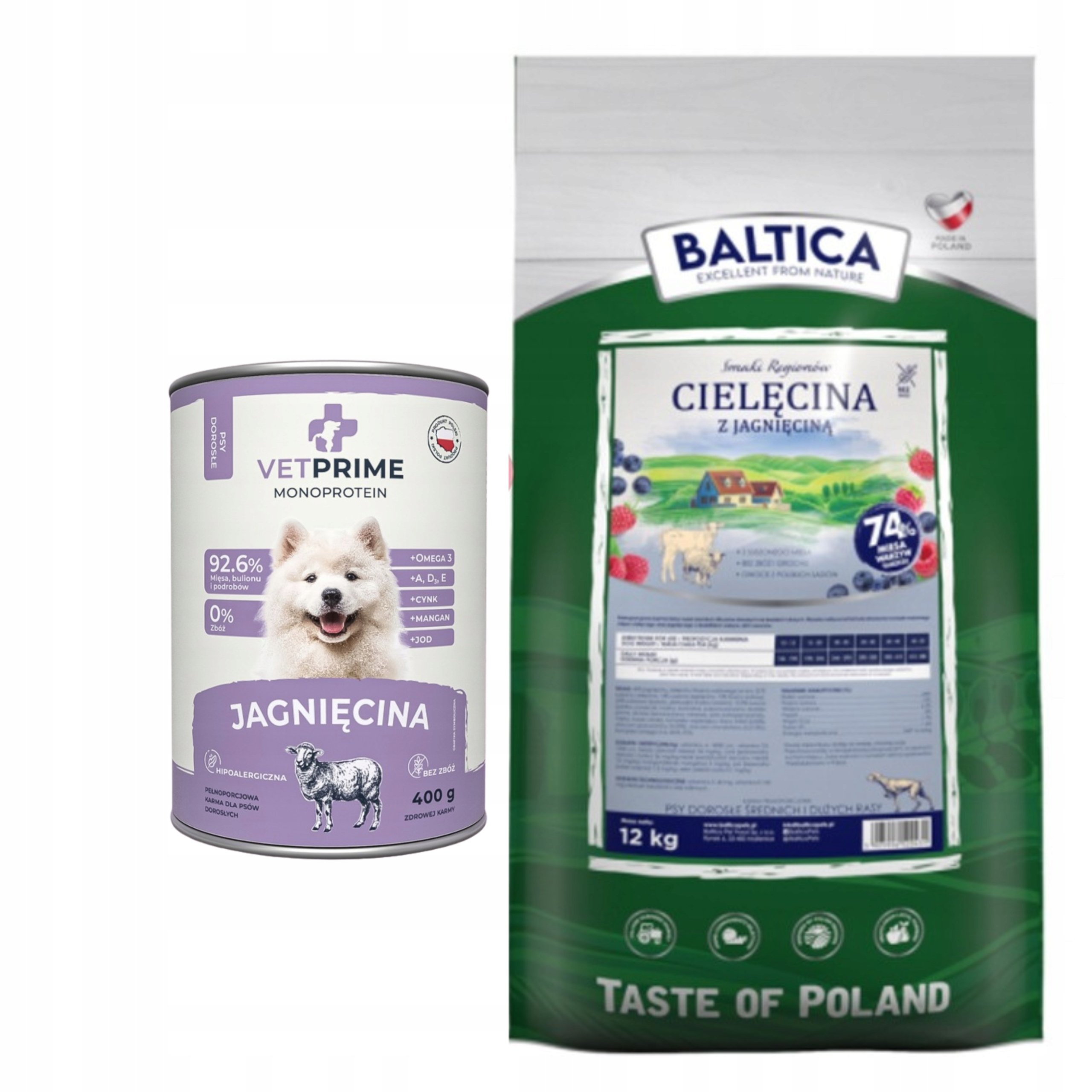 BALTICA SMAKI REGIONÓW Cielęcina z jagnięciną dla bardzo dużych psów XL 12kg