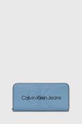 Portfele - Calvin Klein Jeans portfel damski kolor niebieski - miniaturka - grafika 1