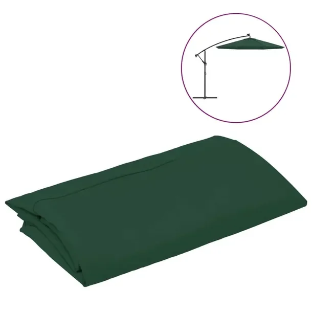 Zamienna czasza parasola ogrodowego UV 300 cm, zielony, 8 żeber