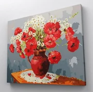 Malowanie po numerach - Kwiaty w glinianym dzbanku - Malowanie po numerach 50x40 cm - miniaturka - grafika 1