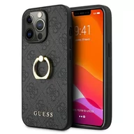 Etui i futerały do telefonów - Guess Oryginalne Etui Hardcase iPhone 13 PRO MAX / szary + ring stand GUHCP13X4GMRGR - miniaturka - grafika 1