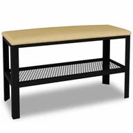 Ławki do przedpokoju - Industrialna Pufa Czarny Do Przedpokoju + Jasny Beż B8-K56 - miniaturka - grafika 1