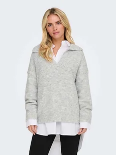 ONLY Sweter w kolorze jasnoszarym - Swetry damskie - miniaturka - grafika 1