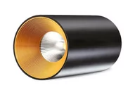 Lampy sufitowe - Auhilon Downlight LAMPA sufitowa AGATE ZH-803-CZARNA metalowa OPRAWA tuba LED 15W natynkowa czarna złota ZH-803-CZARNA - miniaturka - grafika 1