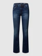 Spodnie damskie - Jeansy o kroju Straight Fit z dodatkiem streczu - miniaturka - grafika 1
