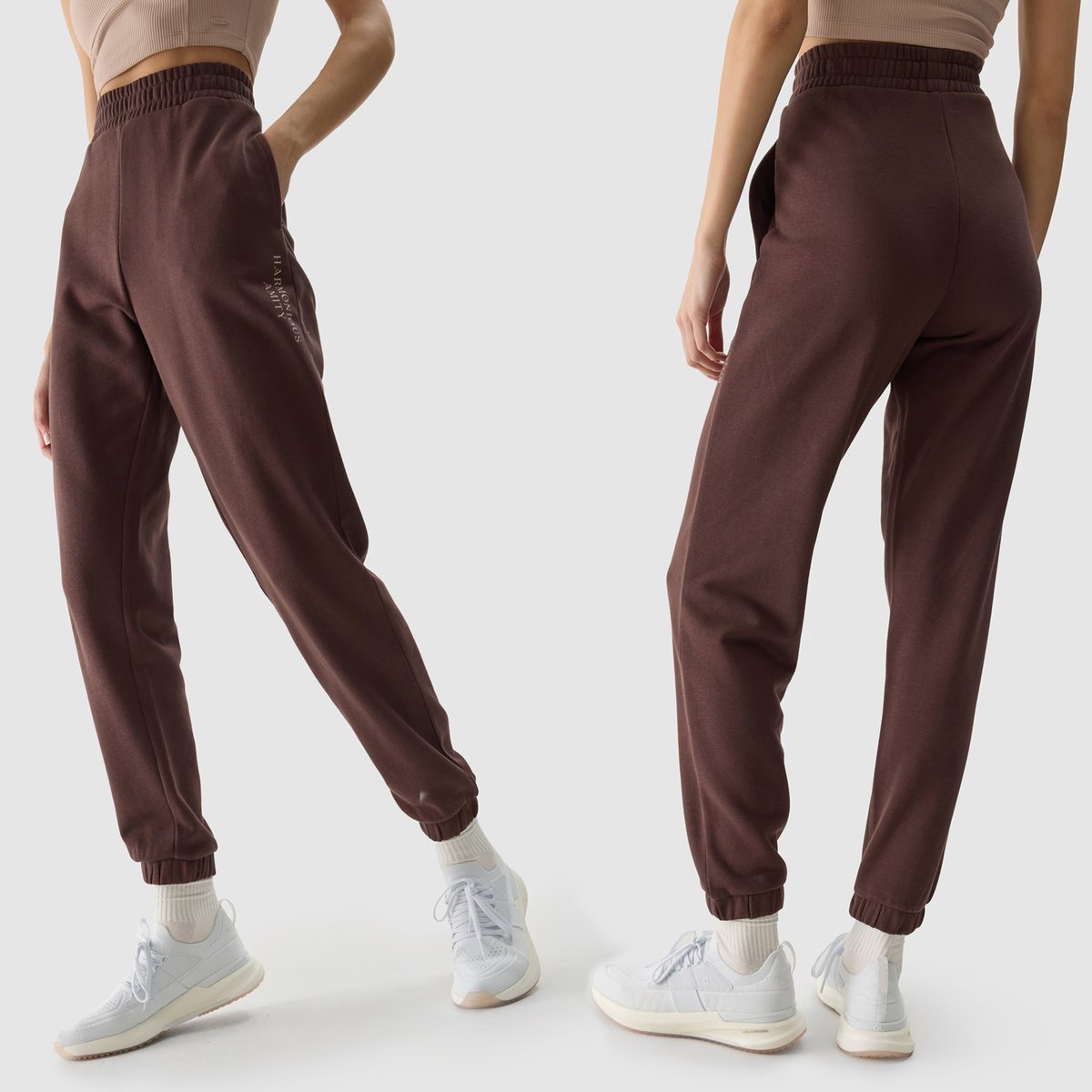 Spodnie Damskie 4F Joggery Dresowe Brązowe 4FWSS24TTROF665 Brązowy XXL