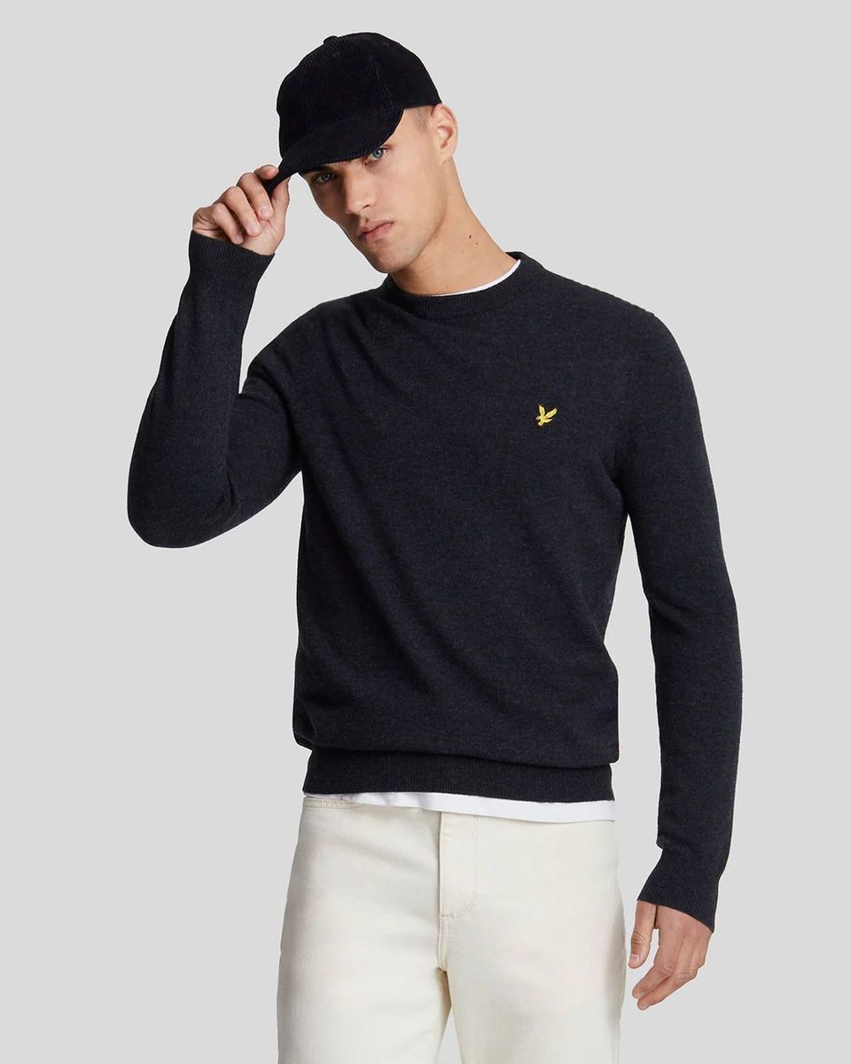 maglie uomo lyle and scott 1874 kn2114v lambswool blend crew z56 dark navy marl