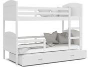 Łóżka dla dzieci i młodzieży - Łóżko piętrowe 200x90 białe MATEUSZ 3 - miniaturka - grafika 1