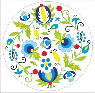 Naklejka okrągła haft kaszubski, szkoła żukowska - Szkolne artykuły papiernicze - miniaturka - grafika 1