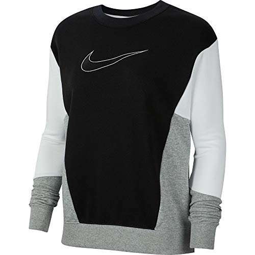Nike damska koszulka z długim rękawem W Nsw Crew Hbr Ft Cb czarny Black/White/Dk Grey Heather S