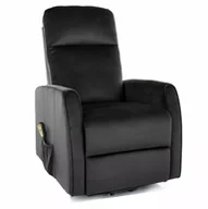 Fotele - Fotel Rozkładany Leto Velvet Czarny Bluvel 19 - miniaturka - grafika 1