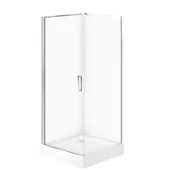 Kabiny prysznicowe - Kabina prysznicowa Cersanit Moduo 80x80x195 kwadratowa chrom transparentne z brodzikiem tako 16 cm biały S601-480 - miniaturka - grafika 1