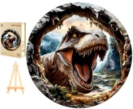 Puzzle - PUZZLE DREWNIANE DUŻE 290 ELEMENTÓW W DREWNIANYM PUDEŁKU T-REX DINOZAUR 3D - miniaturka - grafika 1
