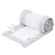 Pościel dla dzieci - babybay Ochraniacz do łóżeczka dziecięcego z siateczki, ochrona przed uderzeniami, pasuje do modeli Maxi, Boxspring, Comfort i Comfort Plus, perłowo-szare gwiazdki, białe - miniaturka - grafika 1