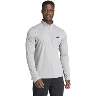adidas Męska bluza z zamkiem 1/4, S, Megreyhtr, S - Bluzy męskie - miniaturka - grafika 1