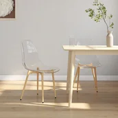 Krzesła - shumee Krzesła stołowe 2 szt. transparentne PET - miniaturka - grafika 1