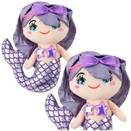 Maskotki i pluszaki - Pluszowa Syrenka Przytulanka Holograficzny Ogon Fioletowa 25cm LEAN Toys - miniaturka - grafika 1
