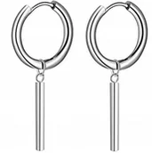 Kolczyki - Kolczyki Do Uszu HUGGIE Pręt Prosty Gothic Punk STAL - miniaturka - grafika 1