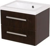 Szafki łazienkowe - Szafka łazienkowa wenge mat 50cm FOKUS z umywalką - miniaturka - grafika 1