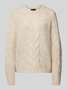 Sweter z dzianiny ze ściegiem warkoczowym model ‘NINA’ - Swetry damskie - miniaturka - grafika 1