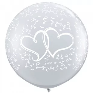 Balony lateksowe srebrne serca duże na ślub wesele - Wesele i ślub - miniaturka - grafika 1